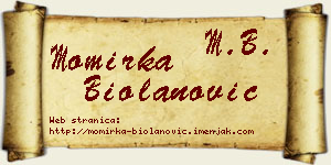 Momirka Biolanović vizit kartica